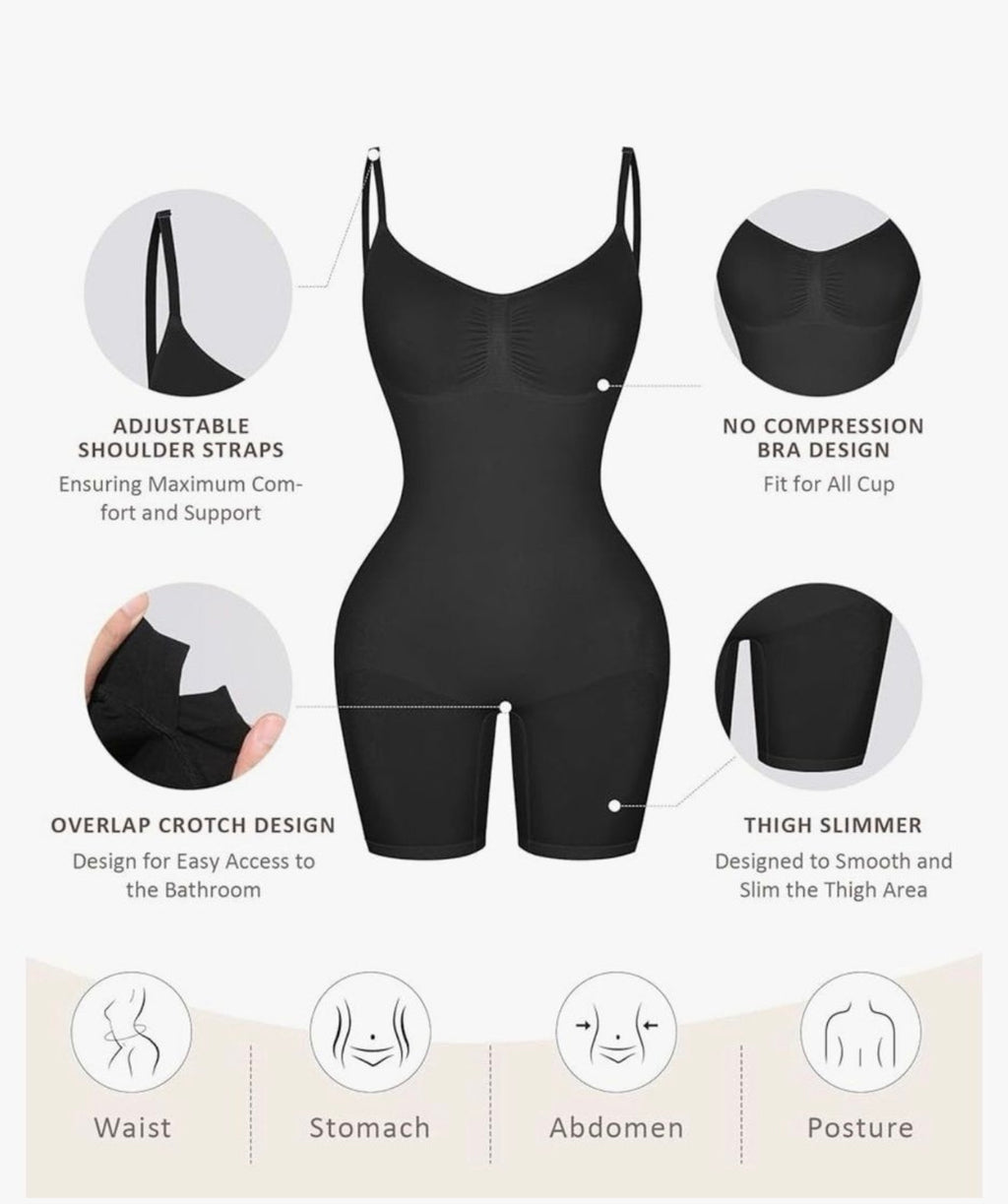Seamless Tummy, Hips & Thighs Control Shapewear Full-Bodysuit